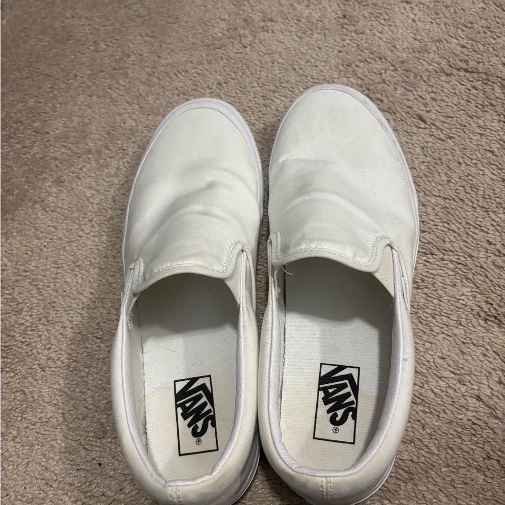 Vans White Slip-On Sneakers
